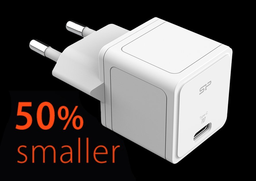 SILICON POWER φορτιστής τοίχου SP20WASYQM121PCW, USB-C, PD 20W, λευκός - Image 2