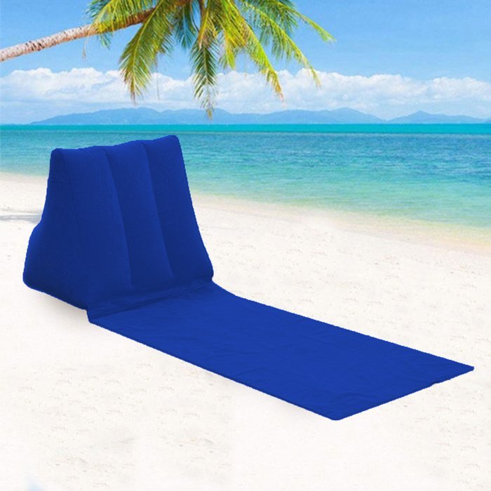 Αδιάβροχο χαλάκι παραλίας SUMM-0003 με φουσκωτό μαξιλάρι, μπλε - Image 3