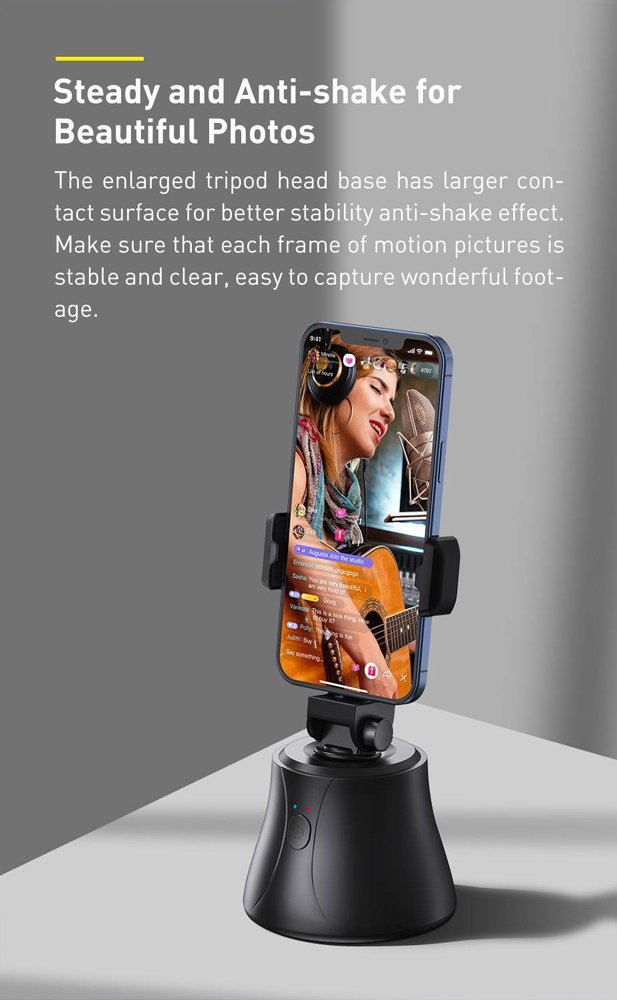 BASEUS smart βάση για smartphone με tracking, SUYT-B01, μαύρη - Image 3