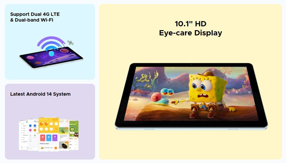 DOOGEE tablet T10W, 10.1", 4/128GB, 4G, Android 14, 8000mAh, μαύρο - Image 2