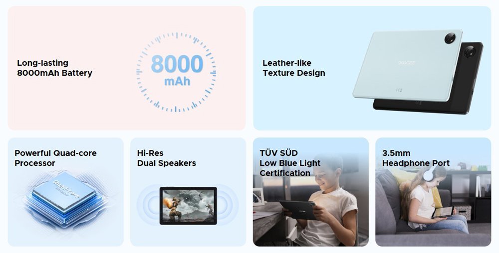 DOOGEE tablet T10W, 10.1", 4/128GB, 4G, Android 14, 8000mAh, μαύρο - Image 3