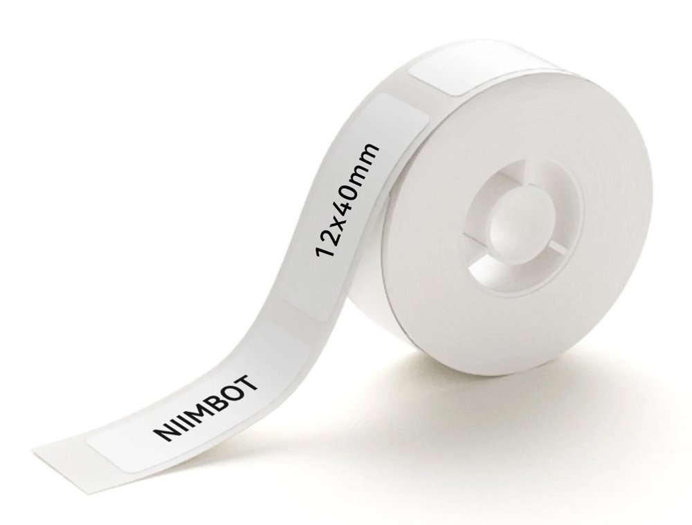 NIIMBOT ρολό θερμικών αυτοκόλλητων ετικετών T12X40-160-WH, 12x40mm, 160 ετικέτες, λευκό