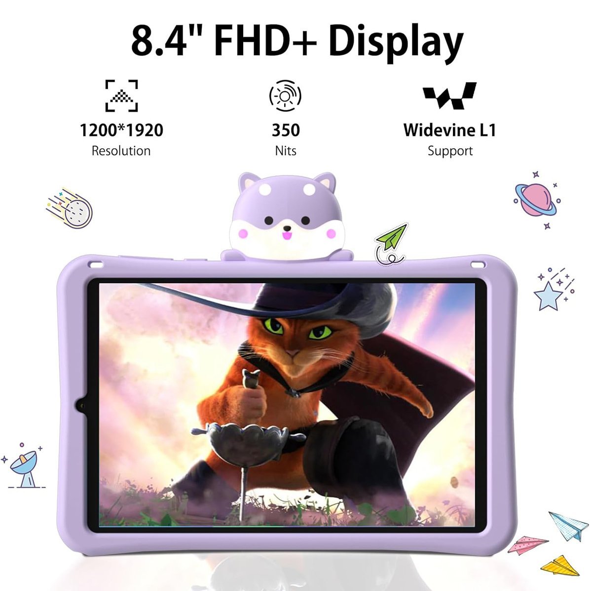 DOOGEE tablet T20 Mini Kids, 8.4", 4/128GB, 4G, Android 13, 5060mAh, μωβ - Image 5