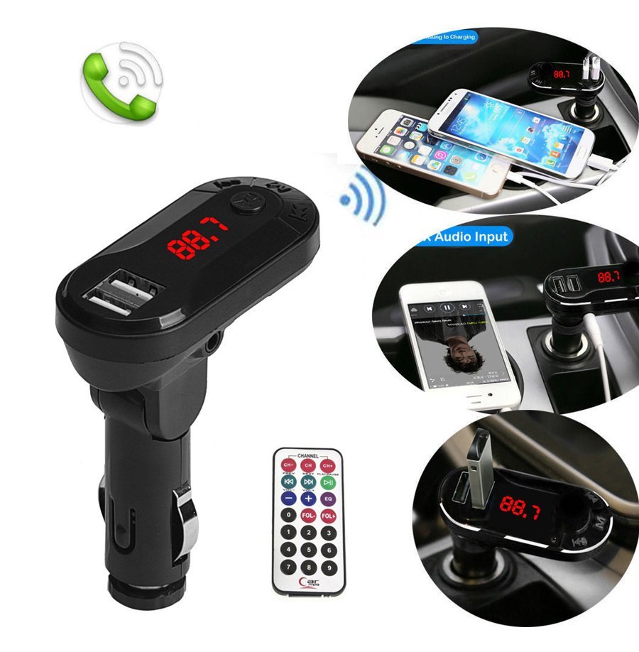 Car FM Transmitter T26 με LCD οθόνη, USB, SD, μαύρο - Image 4