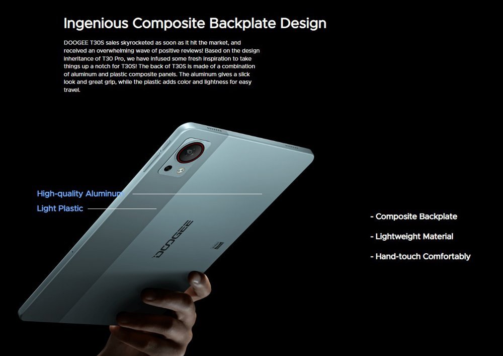 DOOGEE tablet T30S, 11", 6/256GB, 4G, Android 13, 8580mAh, μαύρο - Image 3