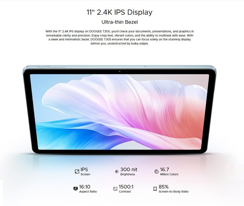 DOOGEE tablet T30S, 11", 6/256GB, 4G, Android 13, 8580mAh, μαύρο - Image 4