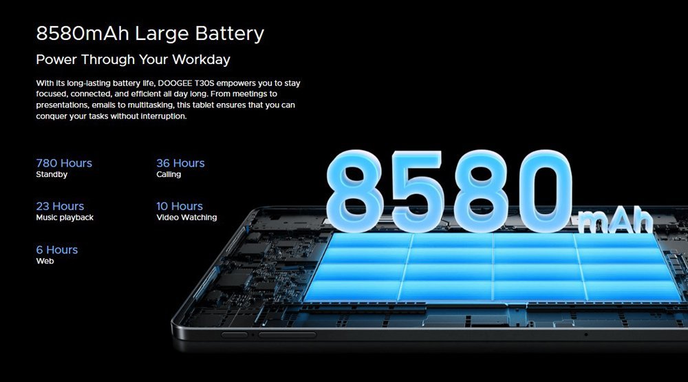 DOOGEE tablet T30S, 11", 6/256GB, 4G, Android 13, 8580mAh, μαύρο - Image 8