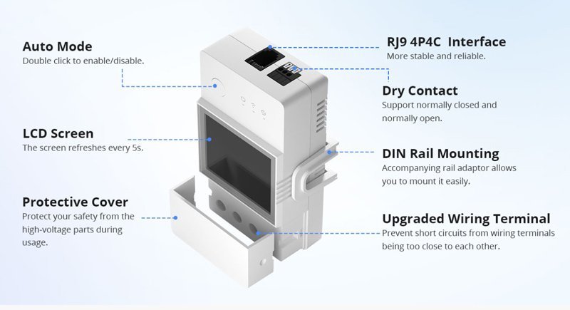 SONOFF smart διακόπτης ελέγχου θερμοκρασίας/υγρασίας THR320D, WiFi, 20A - Image 6