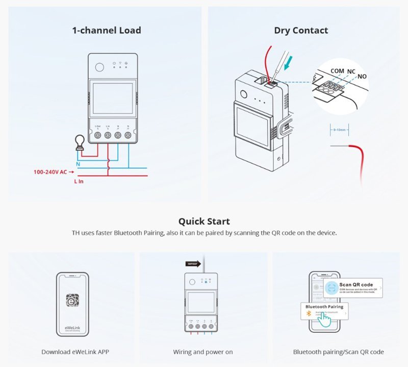 SONOFF smart διακόπτης ελέγχου θερμοκρασίας/υγρασίας THR320D, WiFi, 20A - Image 7