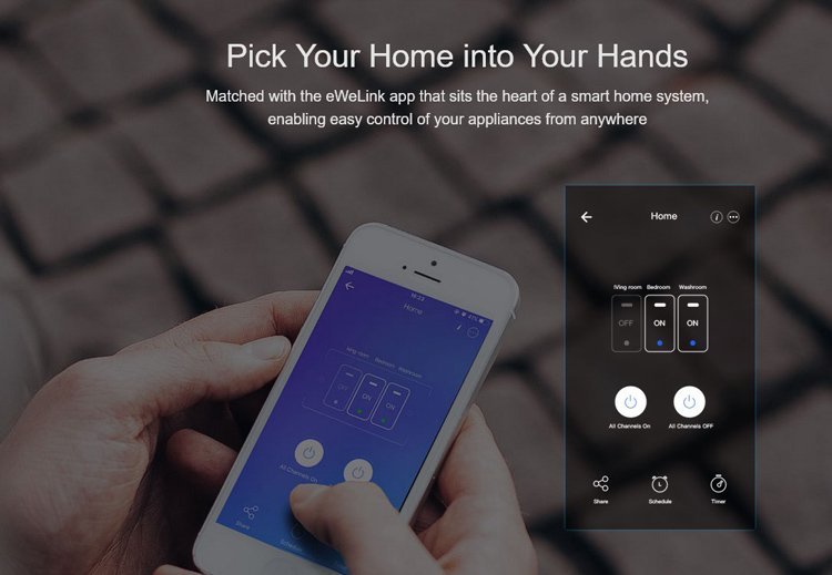 SONOFF smart διακόπτης ΤΧ-T3EU3C, αφής, Wi-Fi, τριπλός, μαύρος - Image 4