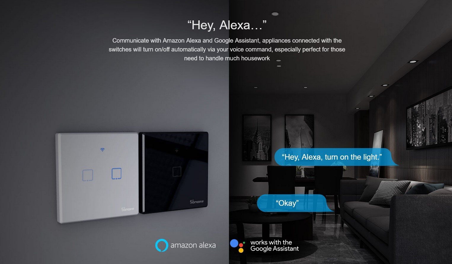 SONOFF smart διακόπτης ΤΧ-T3EU3C, αφής, Wi-Fi, τριπλός, μαύρος - Image 5