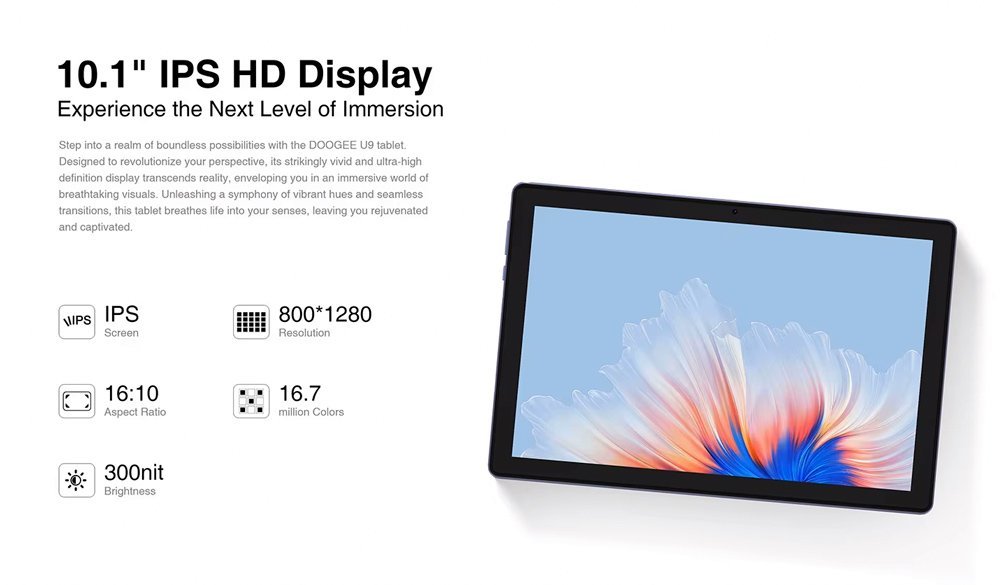 DOOGEE tablet U9, 10.1", 3/64GB, Android 13, 5060mAh, γκρι - Image 2