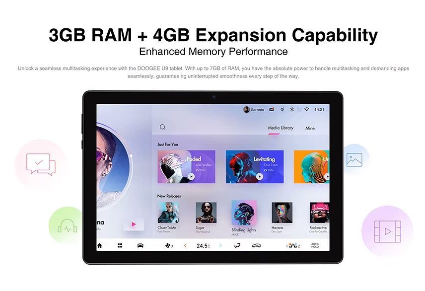 DOOGEE tablet U9, 10.1", 3/64GB, Android 13, 5060mAh, γκρι - Image 6