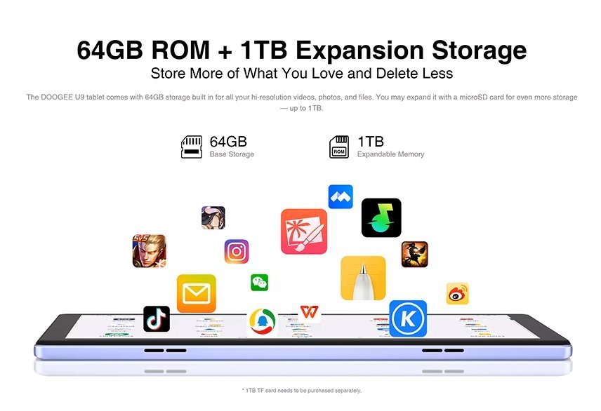 DOOGEE tablet U9, 10.1", 3/64GB, Android 13, 5060mAh, γκρι - Image 7