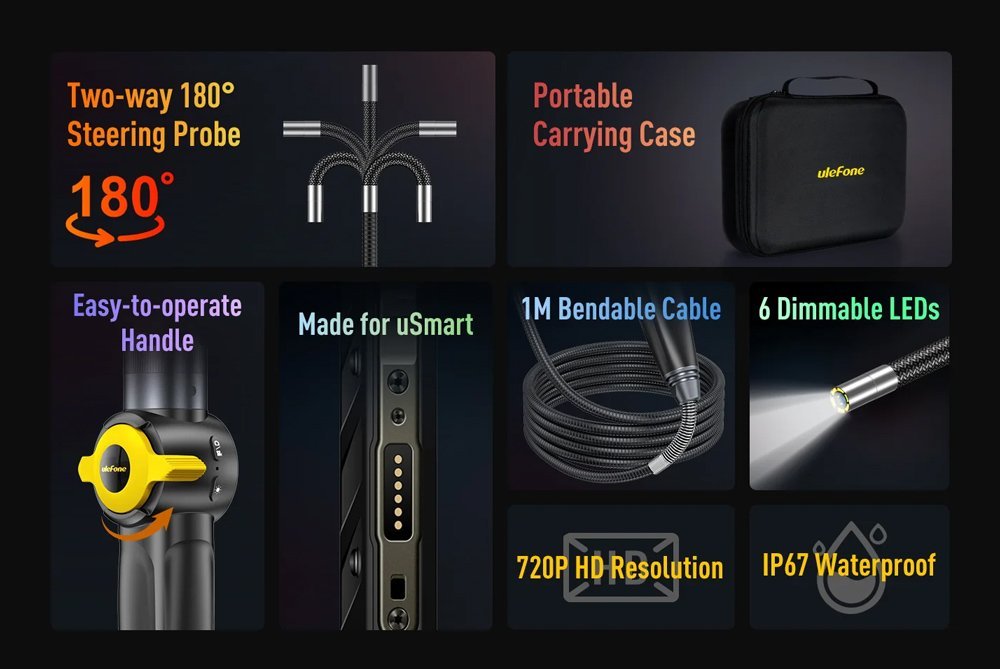 ULEFONE ενδοσκοπική κάμερα E03 για uSmart βύσμα, 1MP, IP67 - Image 5