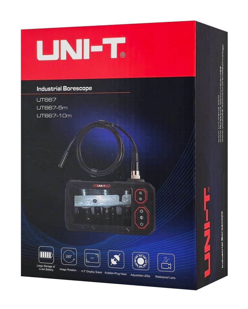 UNI-T ενδοσκοπική κάμερα με οθόνη απεικόνισης, LED, 1m, IP67 - Image 7