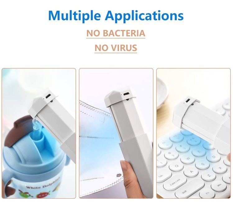 Mini αποστειρωτής υπεριώδους ακτινοβολίας UVC UVS-WH, φορητός, λευκός - Image 2