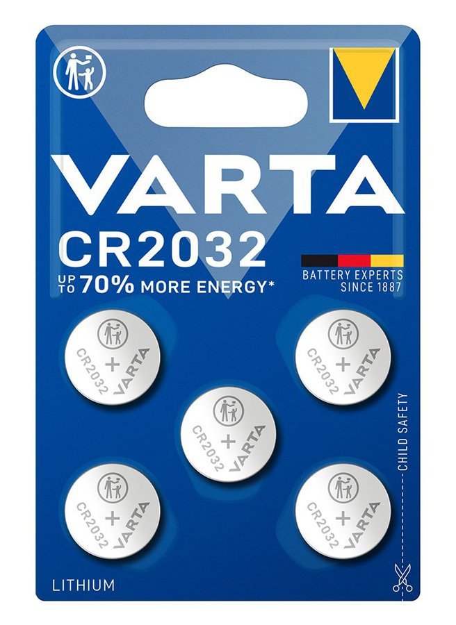 VARTA μπαταρία λιθίου CR2032, 3V, 5τμχ