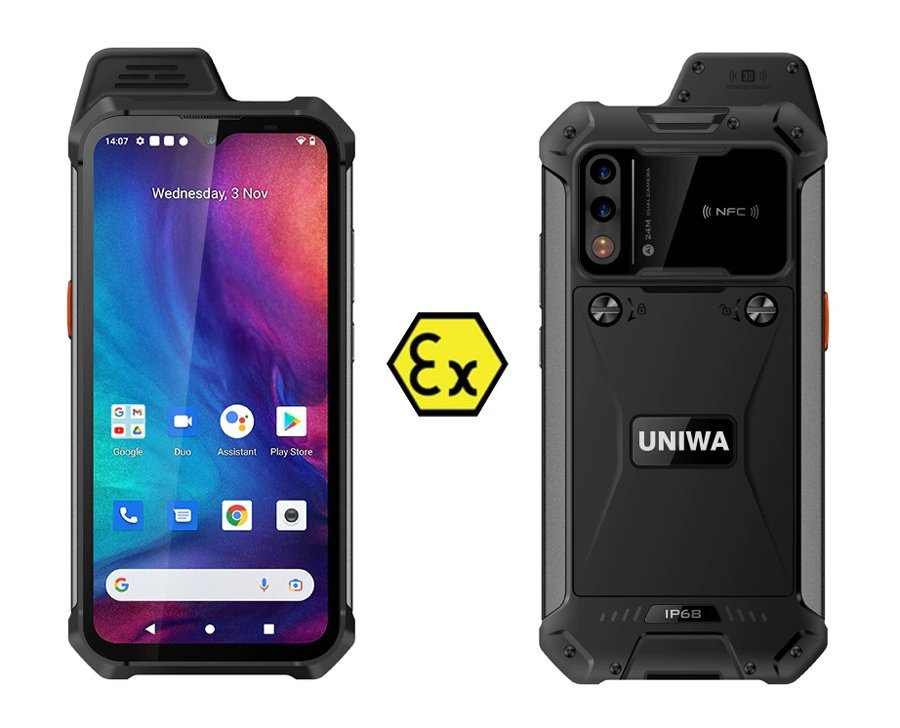 UNIWA smartphone W888, 6.3" HD+, 4/64GB, ηχείο 2W, Atex Zone 2, IP68, μαύρο