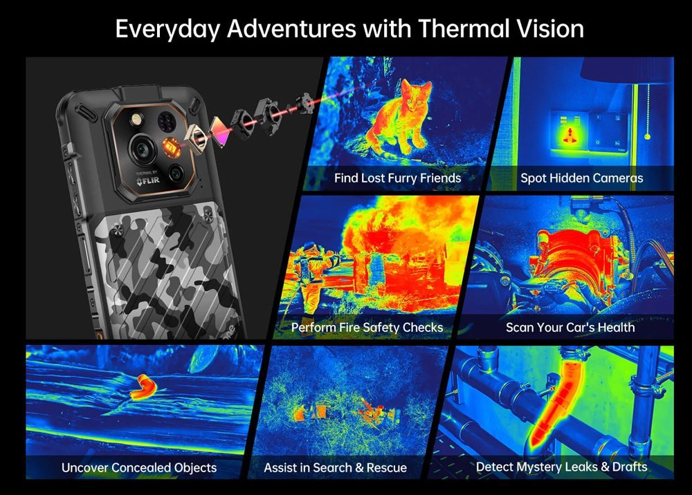 RUGONE smartphone Xever 7 Pro με θερμική εικόνα, 6.67", 12/512GB, 5G, 5550mAh, IP68/IP69K/MIL-STD-810H, μαύρο - Image 5