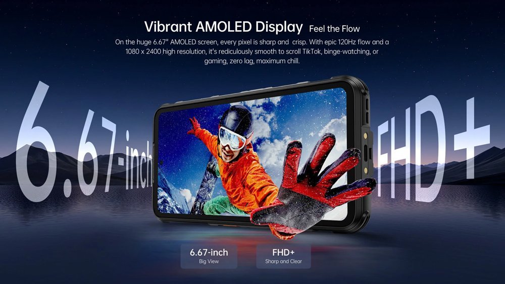 RUGONE smartphone Xever 7 Pro με θερμική εικόνα, 6.67", 12/512GB, 5G, 5550mAh, IP68/IP69K/MIL-STD-810H, μαύρο - Image 6