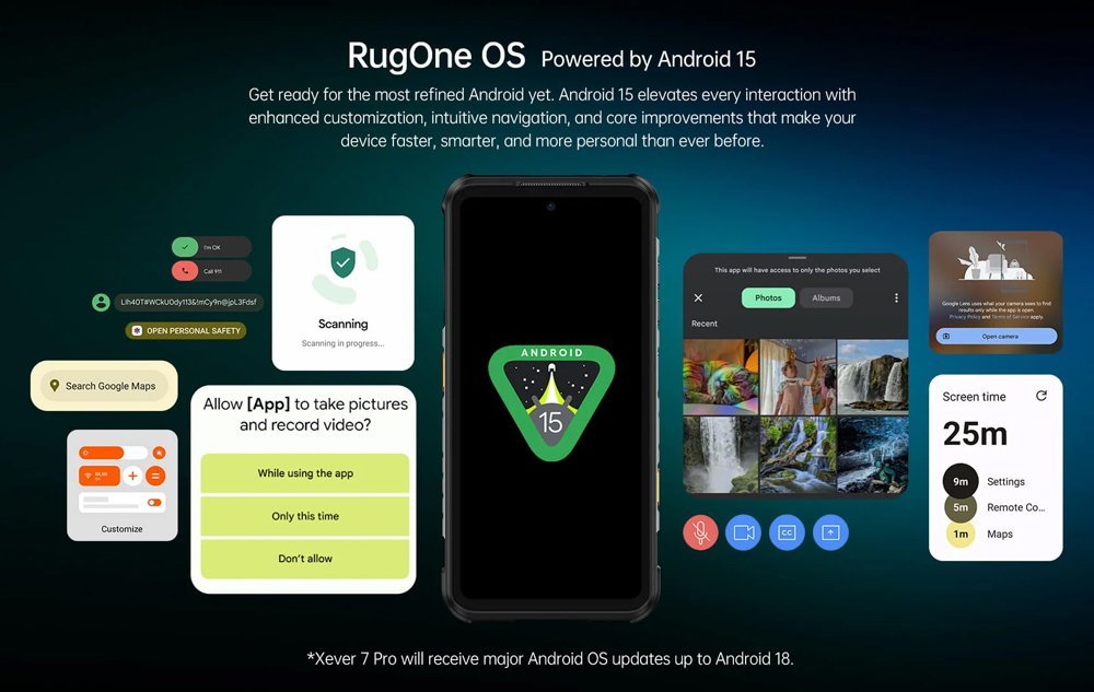 RUGONE smartphone Xever 7 Pro με θερμική εικόνα, 6.67", 12/512GB, 5G, 5550mAh, IP68/IP69K/MIL-STD-810H, μαύρο - Image 12