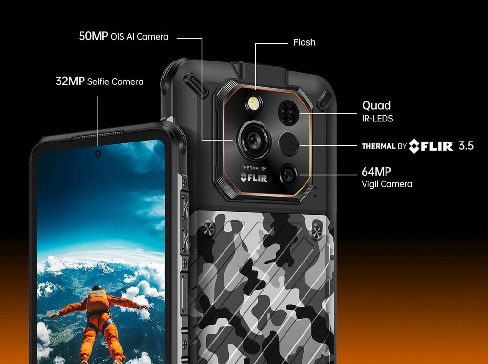 RUGONE smartphone Xever 7 Pro με θερμική εικόνα, 6.67", 12/512GB, 5G, 5550mAh, IP68/IP69K/MIL-STD-810H, μαύρο - Image 21