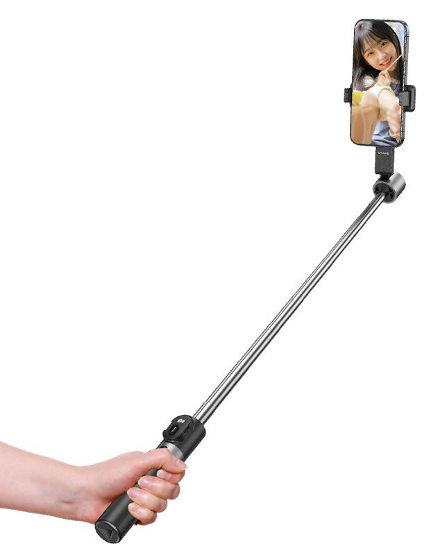 USAMS selfie stick ZB324 με τρίποδο, έως 110cm, Bluetooth, μαύρο - Image 2