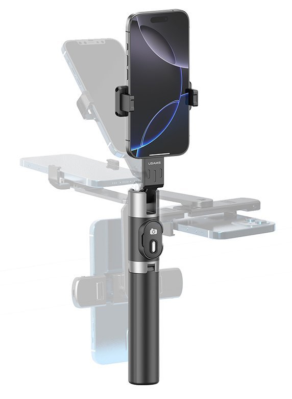USAMS selfie stick ZB324 με τρίποδο, έως 110cm, Bluetooth, μαύρο - Image 3