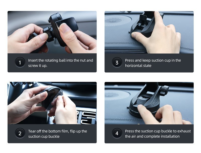 USAMS βάση smartphone αυτοκινήτου US-ZJ072 για ταμπλό/παρμπρίζ, μαύρη - Image 8