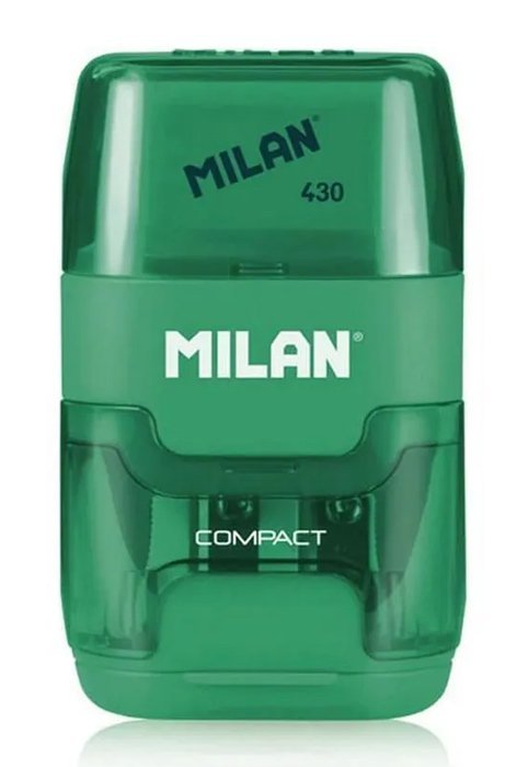 MILAN ξύστρα μολυβιών με κάδο & γόμα , πράσινη