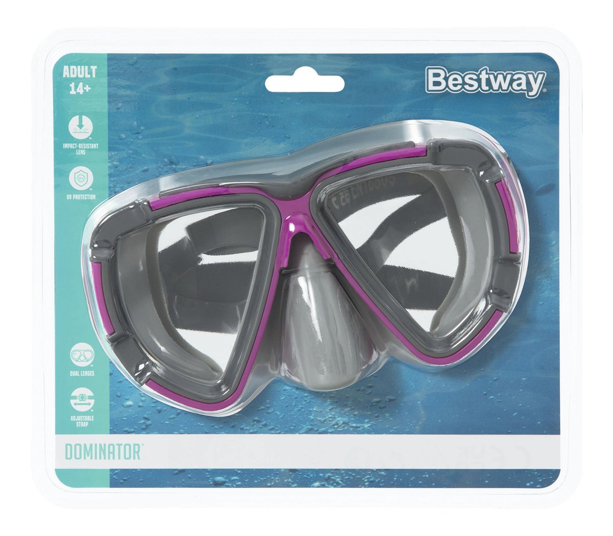 BESTWAY μάσκα θαλάσσης , διοπτική, μωβ - Image 5
