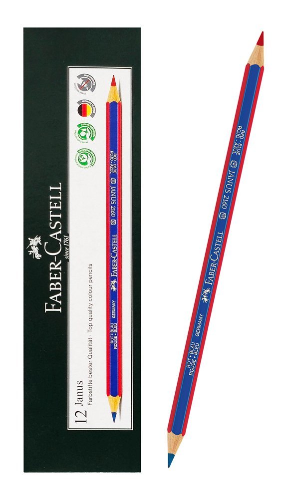 FABER CASTELL ξυλομπογιά με διπλή μύτη , εξάγωνο, μπλε/κόκκινο, 12τμχ