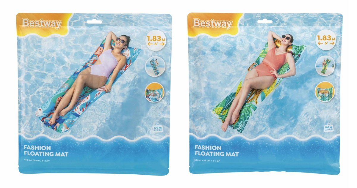 BESTWAY φουσκωτό στρώμα θαλάσσης με μαξιλάρι, 183x69cm, διάφορα χρώματα, 1τμχ - Image 6