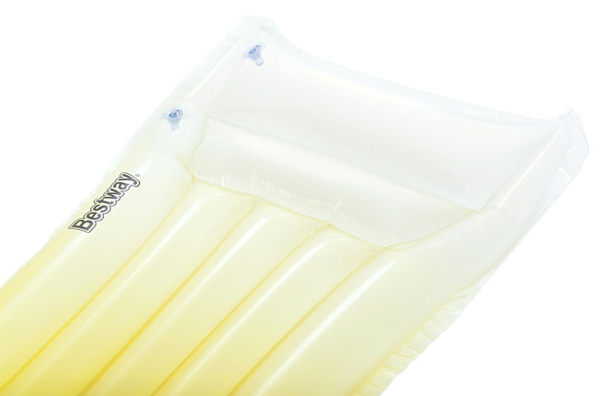 BESTWAY φουσκωτό στρώμα θαλάσσης με μαξιλάρι, 183x69cm, κίτρινο - Image 6