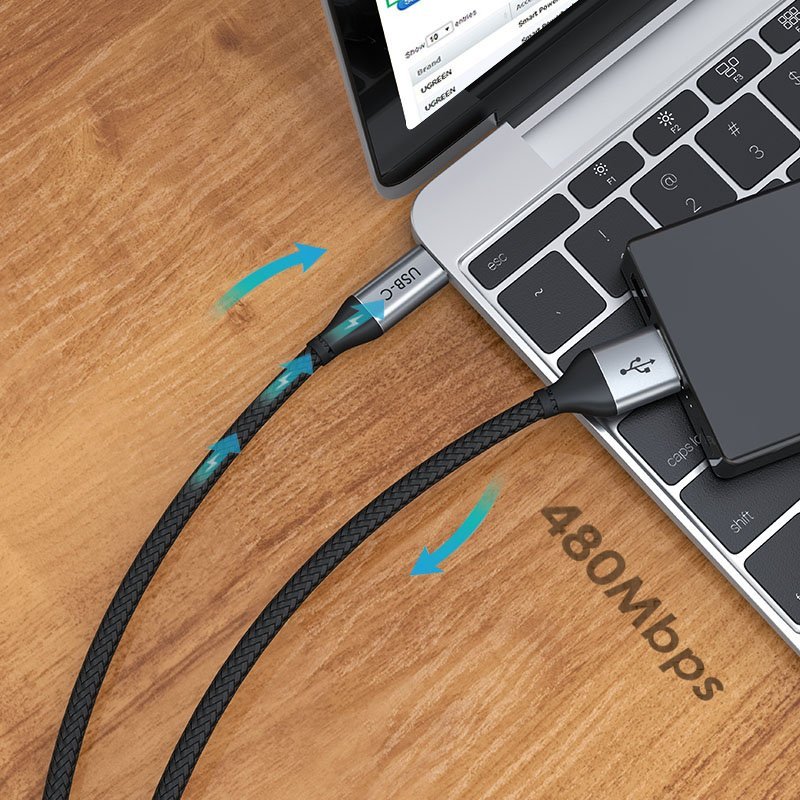 CABLETIME καλώδιο USB-C σε USB CMAMA, 2W, 480Mbps, 0.2m, μαύρο - Image 3