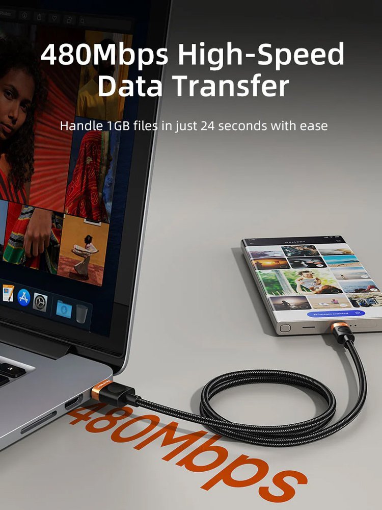 CABLETIME καλώδιο USB-C σε USB CT-AMCM2A, 2A, 480Mbps, 1m, μαύρο - Image 3