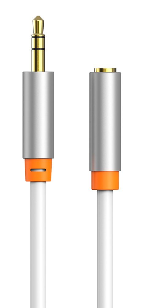 CABLETIME καλώδιο προέκτασης ήχου 3.mm CT-AV311-P12G, gold plated, 1m, λευκό - Image 2