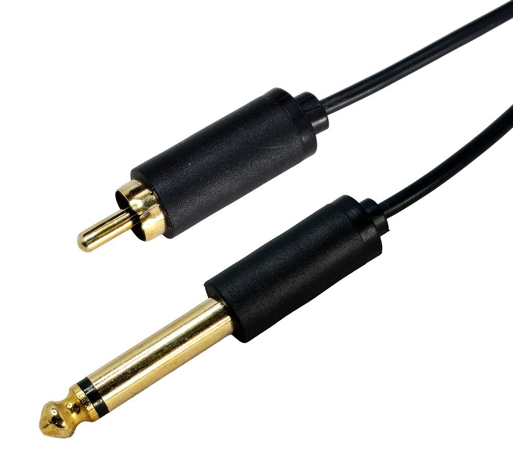 CABLETIME καλώδιο ήχου 6.3mm σε RCA AV323-11RCAG, 1.8m, μαύρο
