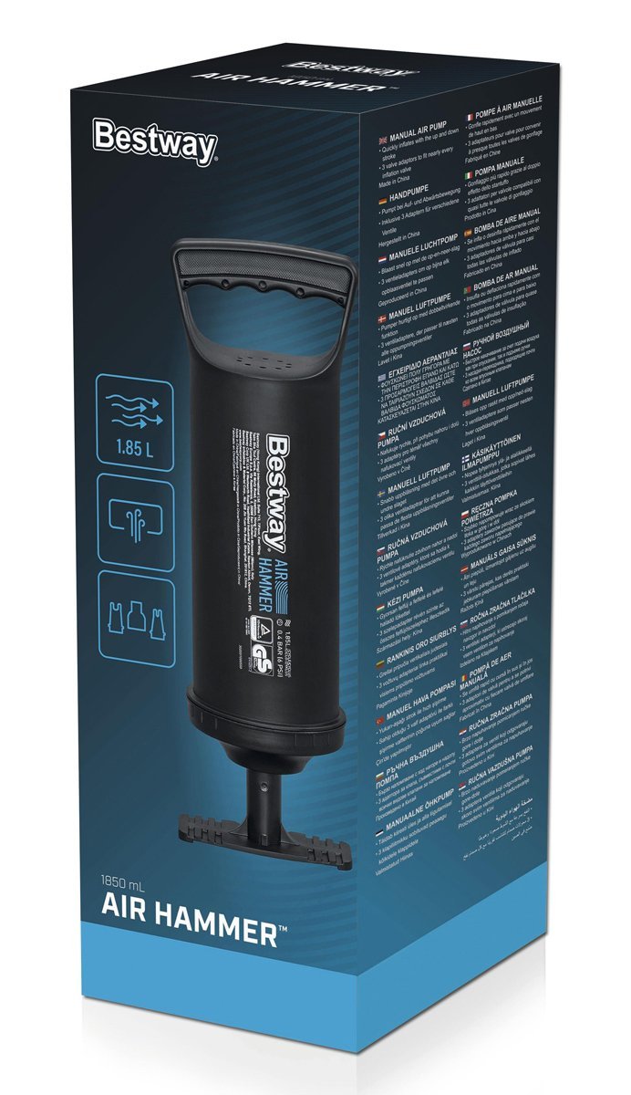 BESTWAY τρόμπα χειρός , 1.85lt, 6PSI, μαύρη - Image 14