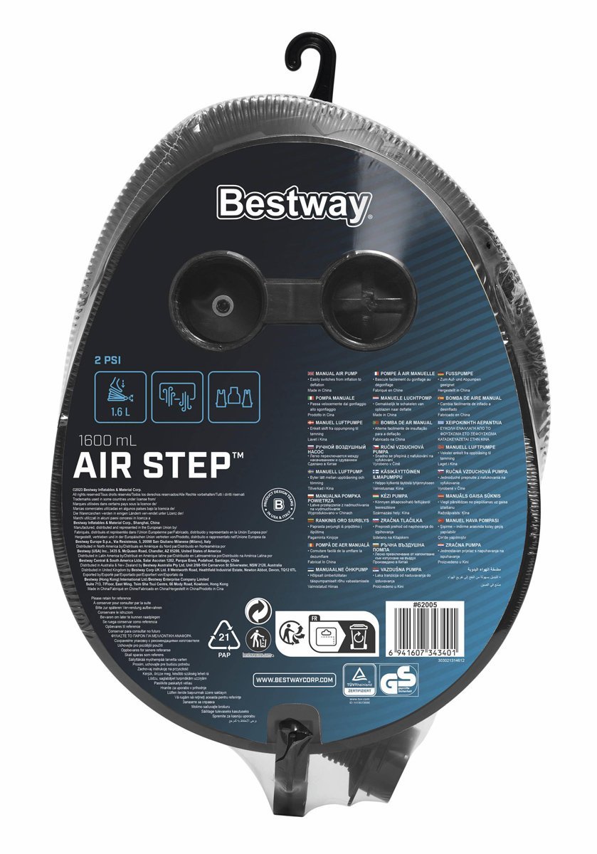 BESTWAY τρόμπα ποδιού , 1.6lt, 2PSI, μαύρη/μπλε - Image 13