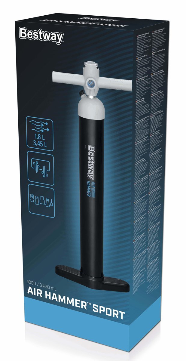 BESTWAY τρόμπα χειρός με μανόμετρο, 1.8/3.45lt, 7/23PSI, μαύρη - Image 12