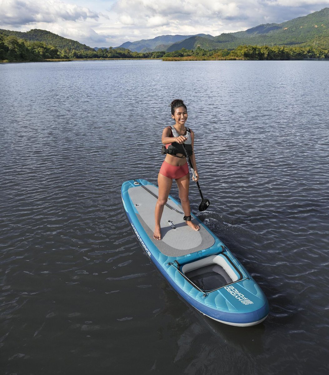 BESTWAY φουσκωτή σανίδα SUP Aqua Drifter View με διάφανο παράθυρο, 335x91.5x15cm, μπλε - Image 2