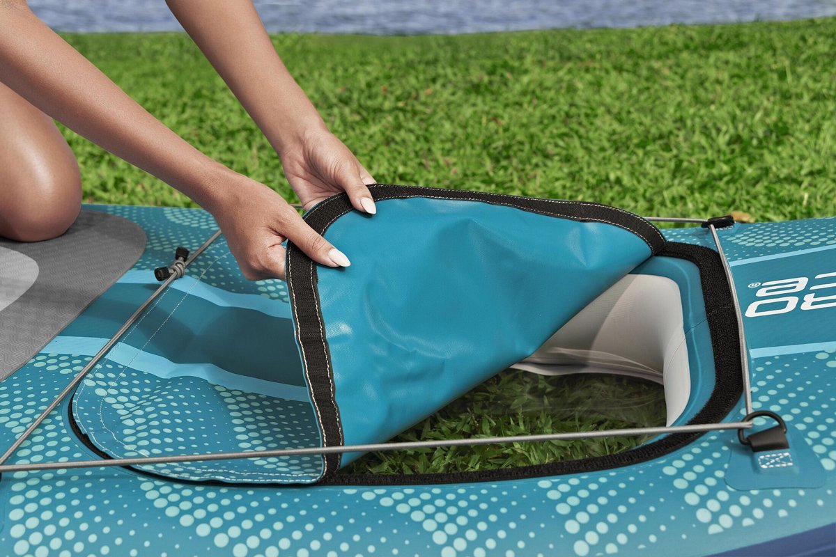 BESTWAY φουσκωτή σανίδα SUP Aqua Drifter View με διάφανο παράθυρο, 335x91.5x15cm, μπλε - Image 9