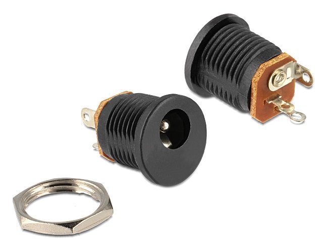 DELOCK βύσμα τροφοδοσίας DC 2.1 x 5.5mm , μαύρο