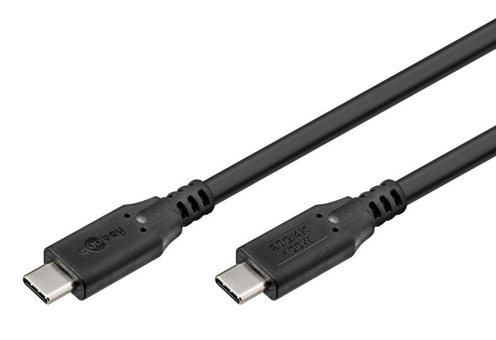 GOOBAY καλώδιο USB-C , USB4, 100W, 20Gbps, 4K/60Hz, 3m, μαύρο
