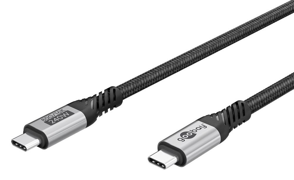 GOOBAY καλώδιο USB-C , USB4, 240W, 80Gbps, 16K/60Hz, 1.5m, μαύρο