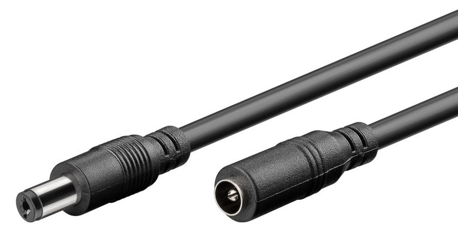 GOOBAY καλώδιο προέκτασης τροφοδοσίας , 5.5x2.1mm, 5m, μαύρο