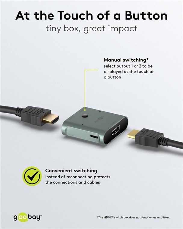 GOOBAY HDMI switch , 2 σε 1, 8K/60Hz, γκρι - Image 8