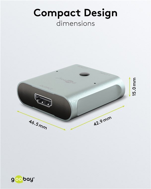 GOOBAY HDMI switch , 2 σε 1, 8K/60Hz, γκρι - Image 9